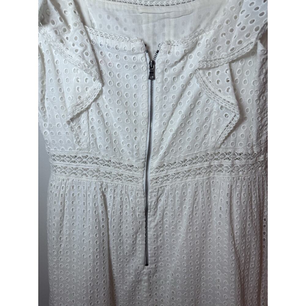 Alice & Olivia White Eyelet Mini Dress Lined Sz 8 - Picture 3 of 9